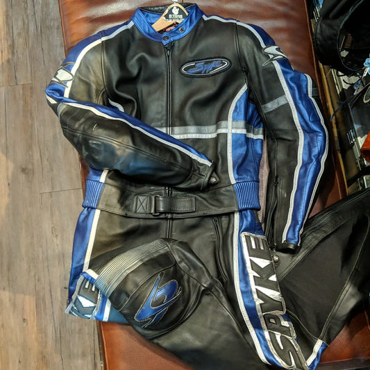 SPYKE 2 piece Leather RACE SUIT, 40" chest 32" waist