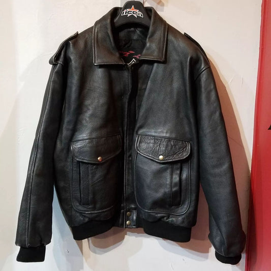 joe-rocket-biker-bomber-leather-jacket-xl-m-52-5b09