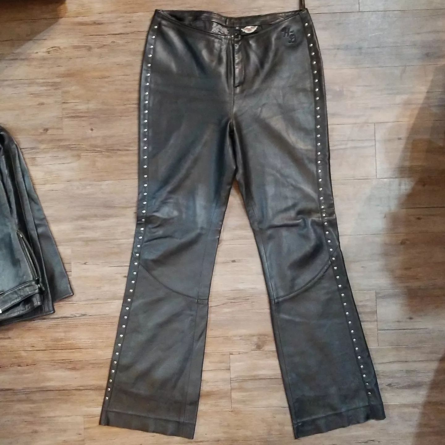 harley-davidson-studded-lambskin-leather-pants-xl-w-34-12-0928