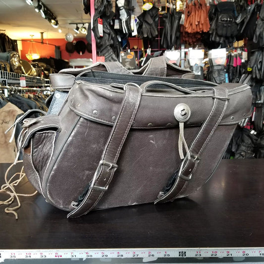 CUSTOM Throwover Saddlebags Mix Materl BAGGAGE, 15x11x8" ea side