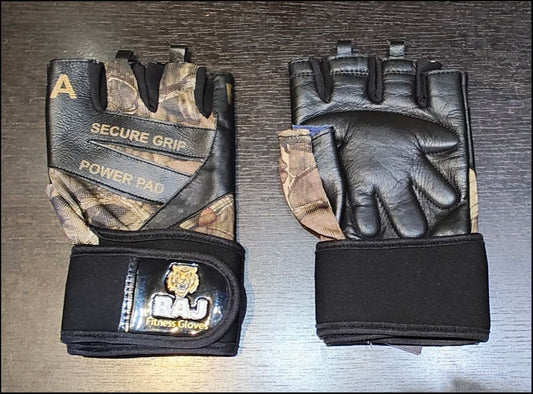 RAJ Fingerless Workout Mixed Material GLOVES, LRG