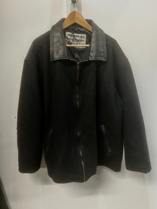 IRONHEAD ATHLETIC Vintage Bomber Fashion Mixed Material 674d5f30-ff5a-4bfe-bf66-ec3276c06a6f, XXL