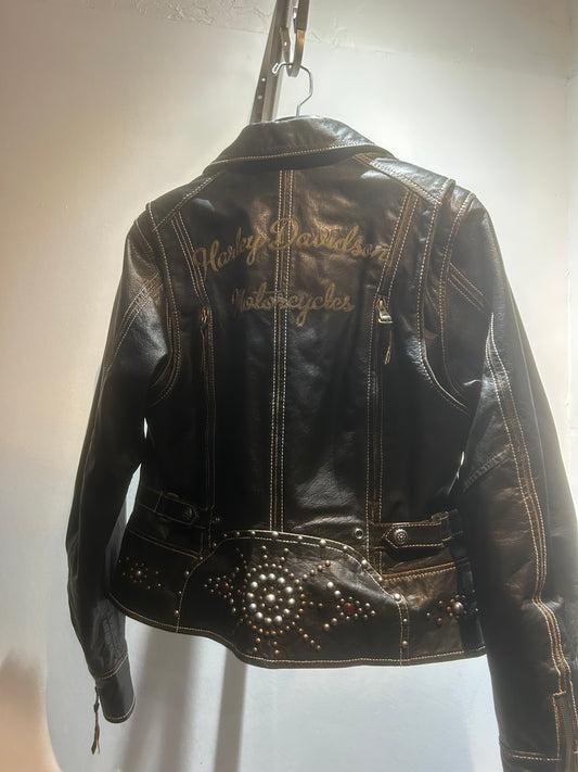 HARLEY DAVIDSON Fashion Leather JACKET, MED