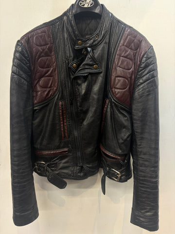CORDOVAN Euro Biker Leather JACKET, MED