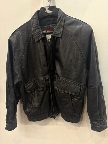BIG REX Bomber Leather JACKET MED