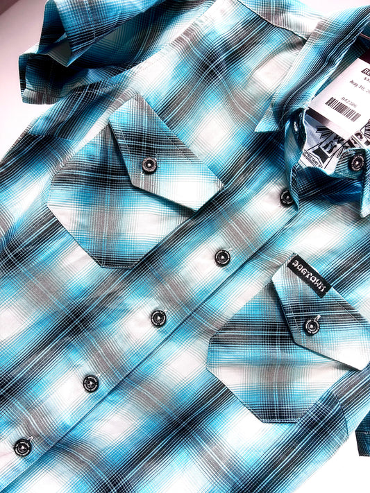 DIXXON Short Sleeve Button Up Textile SHIRT, SM