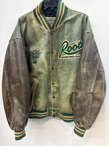 ROOTS Vintage Varsity Leather JACKET, XXL