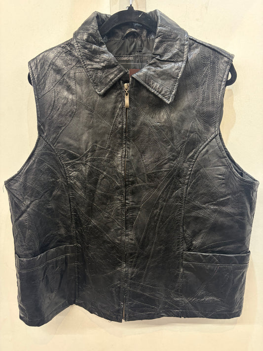 LEATHER WORKS Gambler Leather VEST, XXL