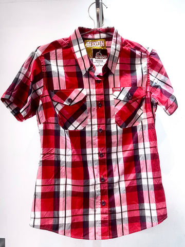 DIXXON Short Sleeve Button Up Textile SHIRT, MED