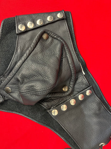 MACK'S LEATHERS Cod piece bottom Leather FETISH, LRG