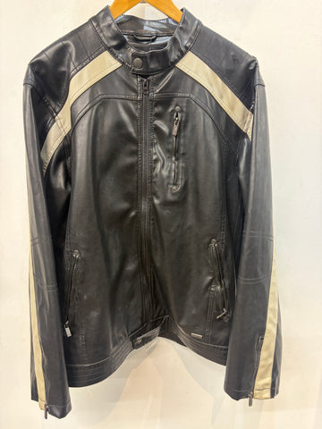 M MOTO Cafe Racer Vegan Leather JACKET, XL