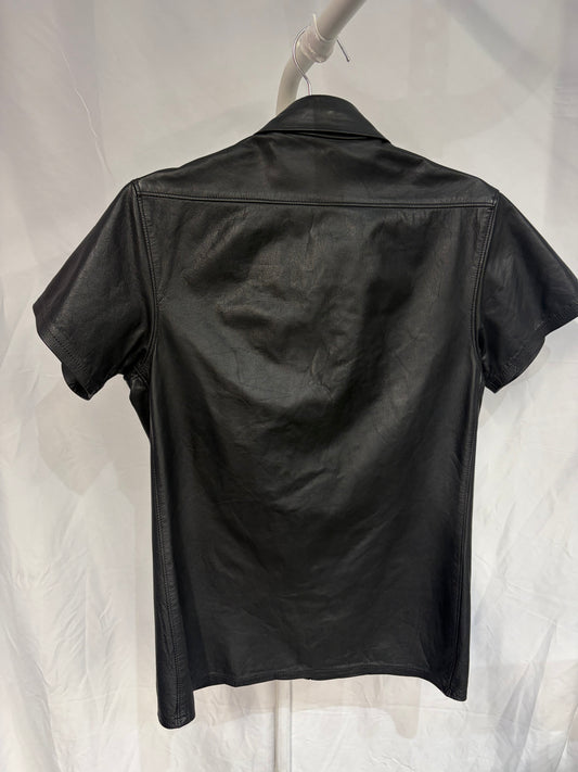 UNBRANDED Button Up T-Shirt Leather SHIRT, MED