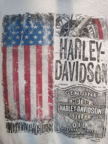 HARLEY DAVIDSON Button Crewneck Textile SHIRT, MED