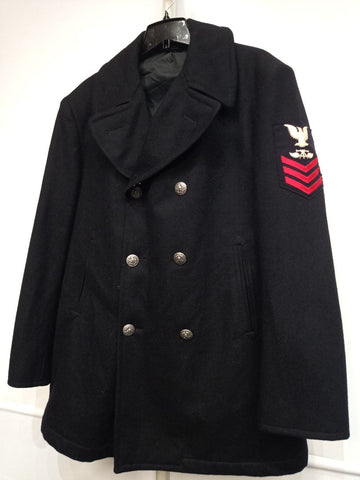 UNBRANDED Naval Pea Wool COAT, LRG