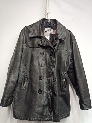 SCHOTT Naval Pea Leather COAT, MED