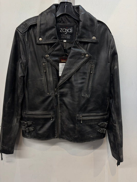 ZAIDI Fashion Moto Leather JACKET, MED