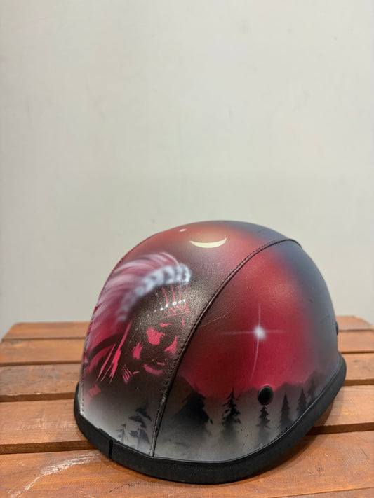 UNBRANDED Vintage Half Leather HELMET, SM