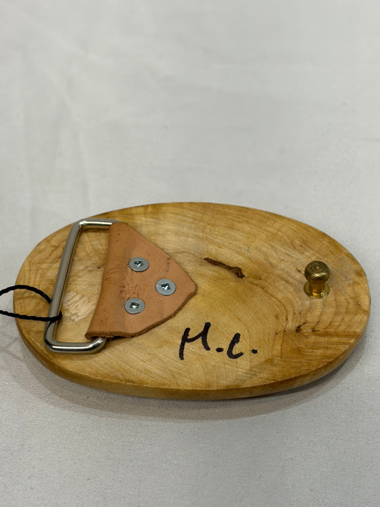 MARC CHENOLL DESIGN Belt Buckle Wood ACCESSORY, MED