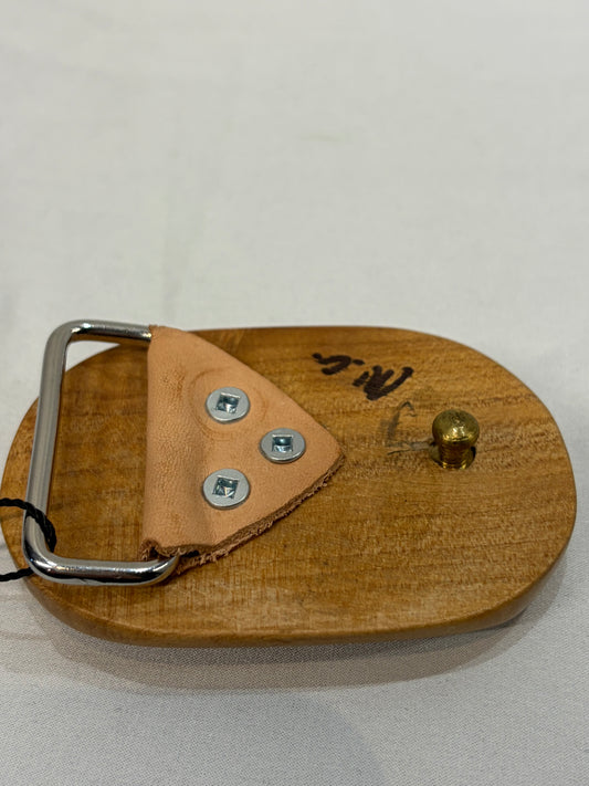 MARC CHENOLL DESIGN Belt Buckle Wood ACCESSORY, MED