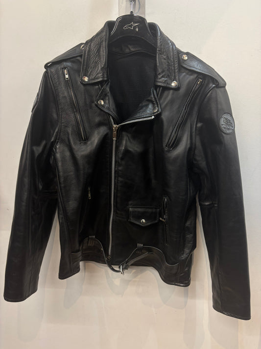 RUBBER SIDE DOWN Biker Classic Leather JACKET, LRG