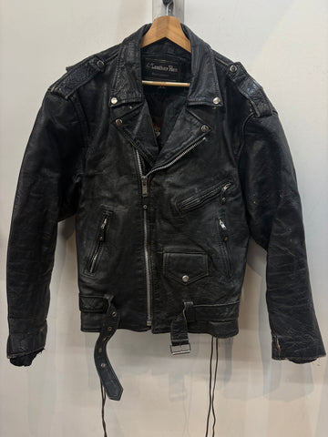 LEATHER MEN Biker Classic Leather JACKET, MED