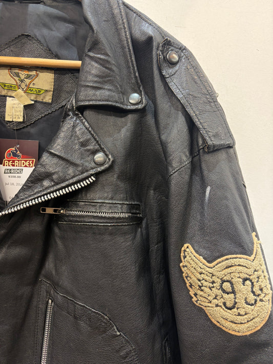 PERE MAR Biker Classic Leather JACKET, LRG