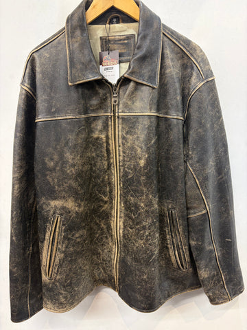 UNBRANDED Collar Leather JACKET, XXL