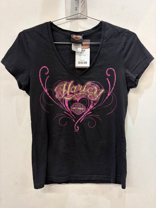 HARLEY DAVIDSON V Neck Textile SHIRT, MED