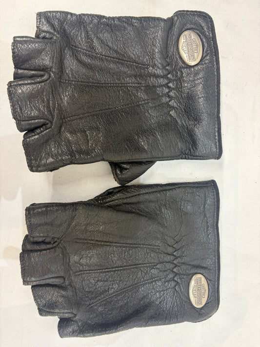HARLEY DAVIDSON Fingerless Leather GLOVES, MED