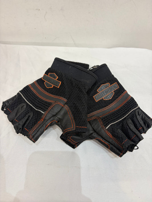HARLEY DAVIDSON Fingerless Riding Mixed Material GLOVES, XL