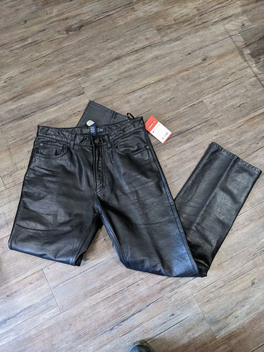 GAP 5 Pocket Jean Leather PANTS, 32