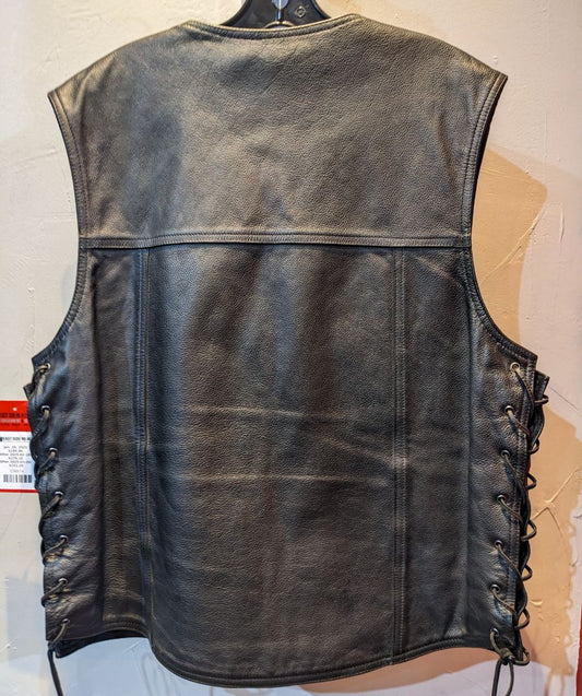 HARLEY DAVIDSON Biker Trucker Leather VEST, XL