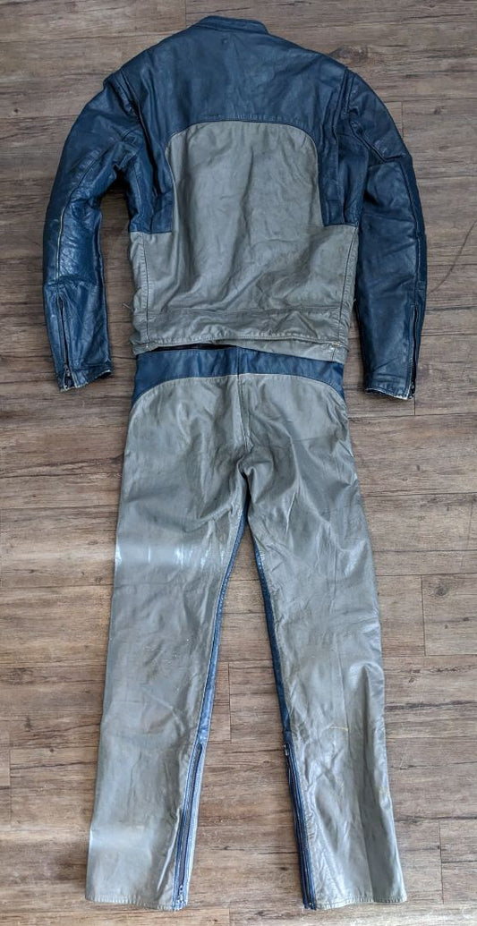 UNBRANDED Two Piece Leather RACE SUIT, SM