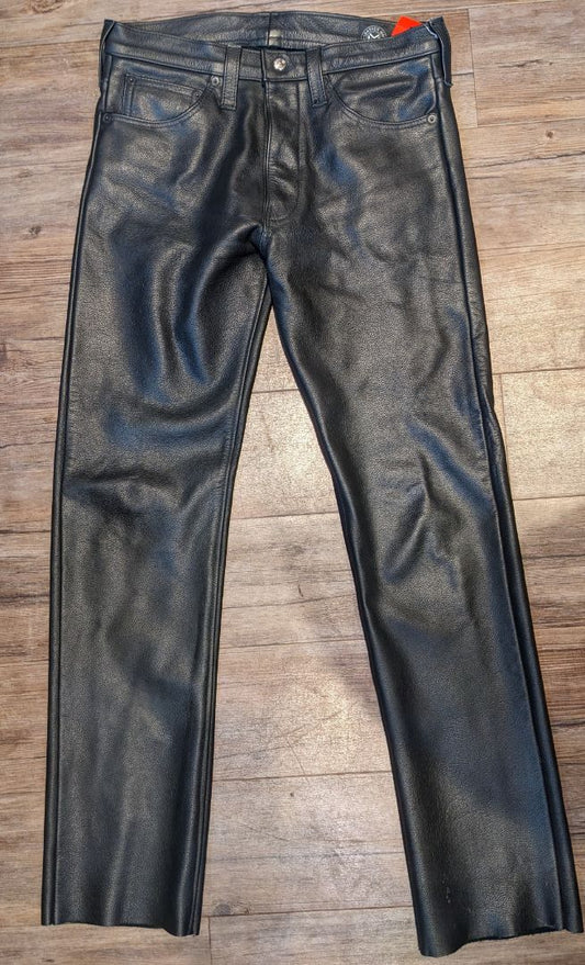 LEATHER MAN 5 Pocket Jean Leather PANTS, 33