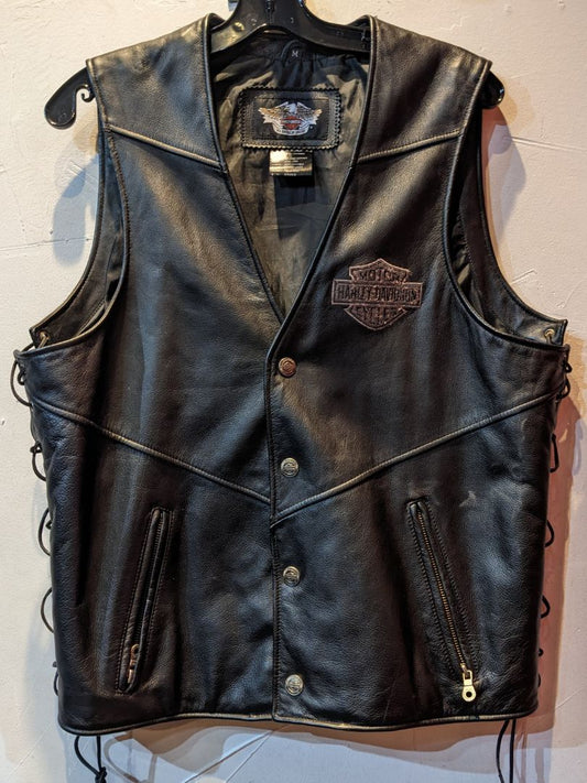 HARLEY DAVIDSON Gambler Leather VEST, MED