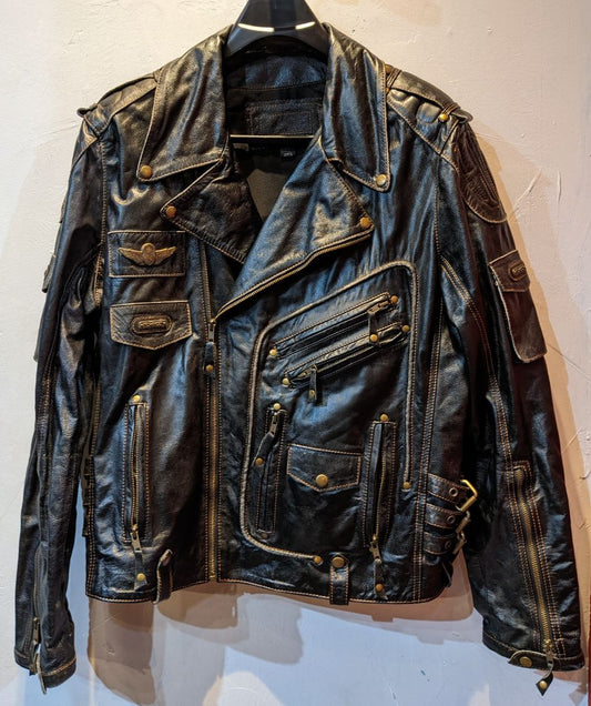 TD BOLT Fashion Biker Leather JACKET, XL