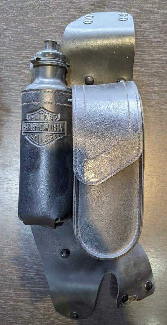 HARLEY DAVIDSON Saddlebag Guard Water Bottle Holder Vegan Leather BAGGAGE, o/s