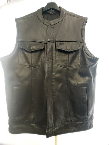 LEATHER KING Club Style Leather VEST, MED