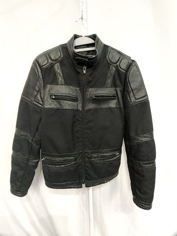 UNBRANDED Vintage Moto Mixed Material JACKET, SM