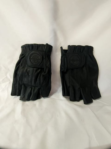 BIKER GEAR Fingerless Leather GLOVES, XL