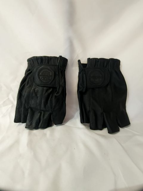 BIKER GEAR Fingerless Leather GLOVES, XL