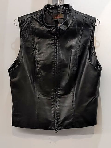 DANIER Zip Front Leather VEST, LRG