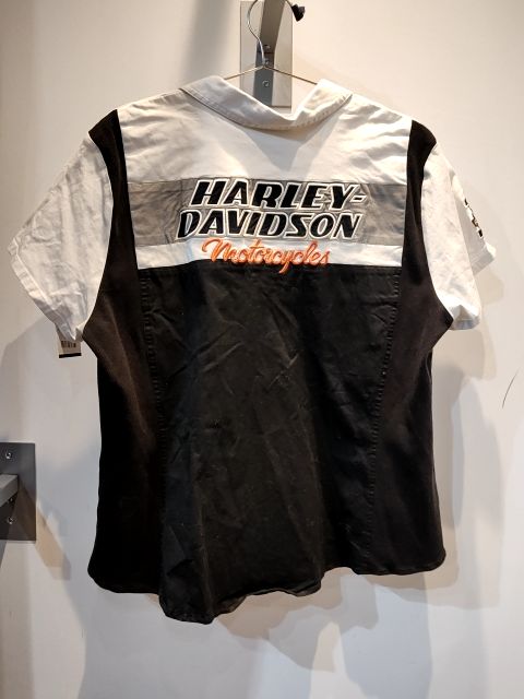 HARLEY DAVIDSON Short Sleeve Zip Up Textile SHIRT, XXL