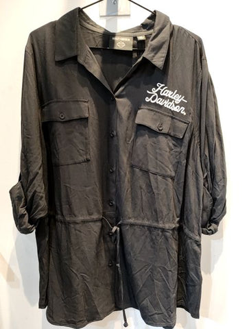 HARLEY DAVIDSON Short Sleeve Button Up Textile SHIRT, XXL