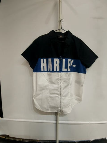 HARLEY DAVIDSON Zip Up Short Sleeve Textile SHIRT, XXL