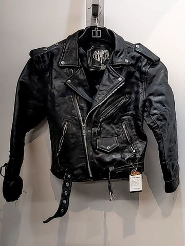 DIAMOND LEATHER Biker Classic Leather JACKET, MED