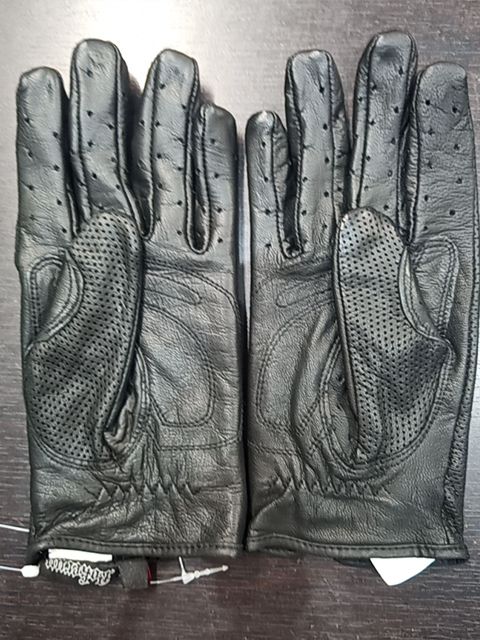 POKERUN Riding Perforated Leather GLOVES, MED