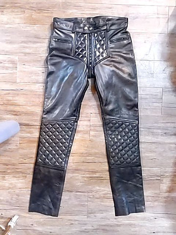 BOCKLE Fetish leather PANTS, MED m 34"