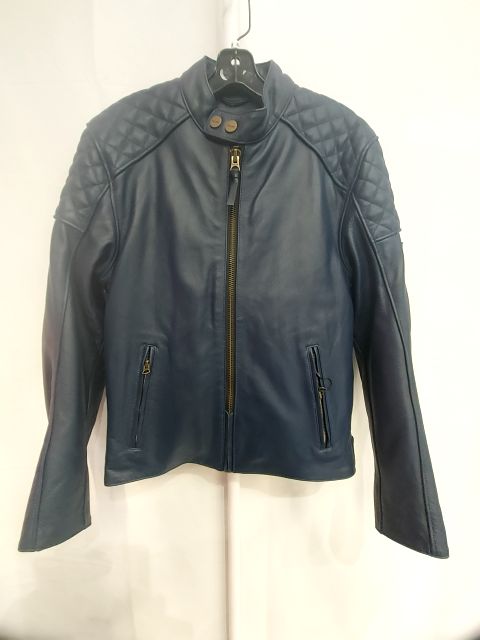 TRIUMPH Bradway Blue Cafe Racer Leather JACKET, XS