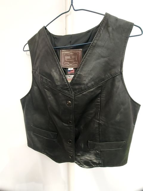WALTER DYER Western Biker Leather VEST, SM